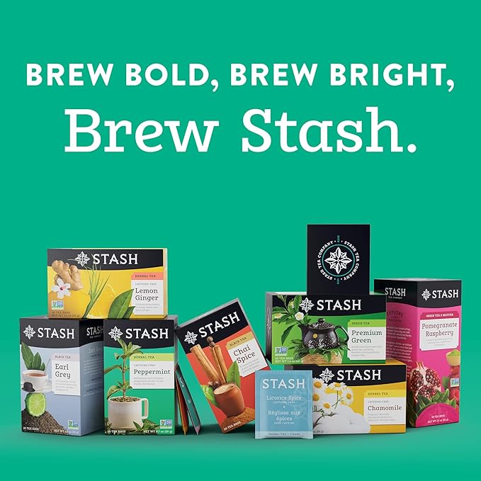 Stash Tea Decaf Premium Green Tea - Decaf, Non-GMO Project Verified Premium Tea with No Artificial Ingredients, 30 Count (Pack of 6) - 180 Bags Total