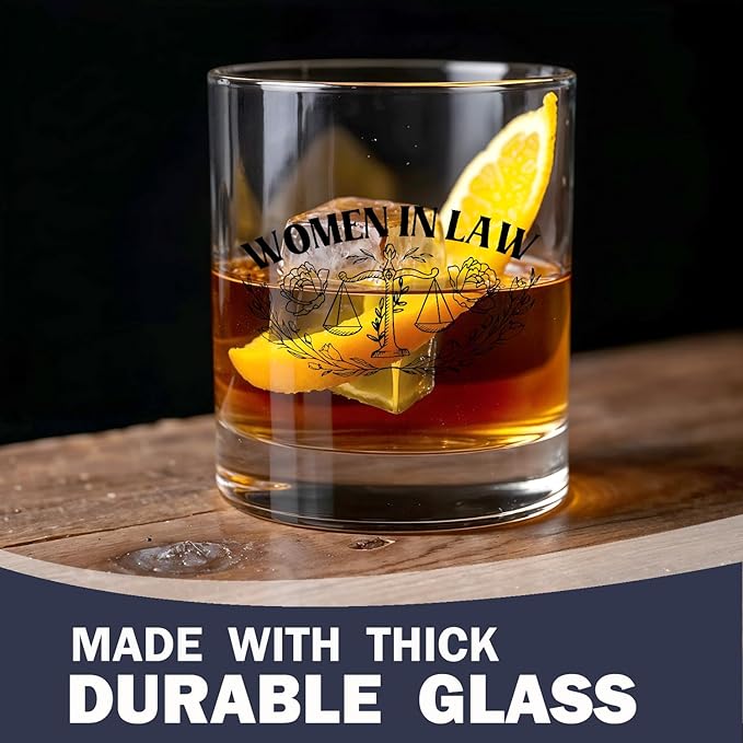 Lawyer Gifts for Women Whiskey Glasses 10 oz, Cool Gifts for Attorneys Lawyers, Women in Law Old Fashioned Rocks Glasses for Drinking Scotch Bourbon Cocktail Liquor Vodka