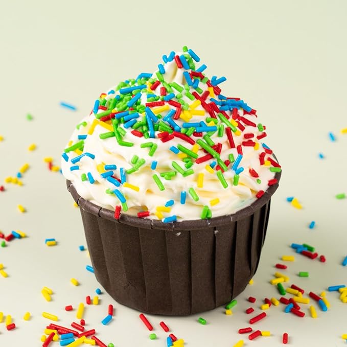 Rainbow Sprinkles for Cake Decorating 4 cell Edible Jimmies Mix Blue Red Green Yellow Sprinkles for Baking Ice Cream Cookies Cupcake Topper 6.5 ounces
