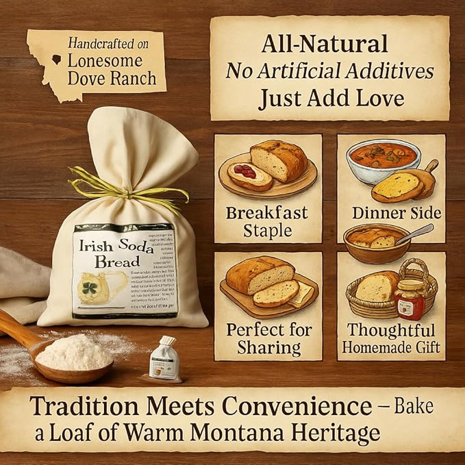 Bounty Foods Irish Soda Bread Mix 23 oz ??Handcrafted in Montana, Traditional Recipe, Rustic Artisan Quick Bread Kit in Western-Style Bag, Great for St. Patricks Day, Just Add Buttermilk or Water