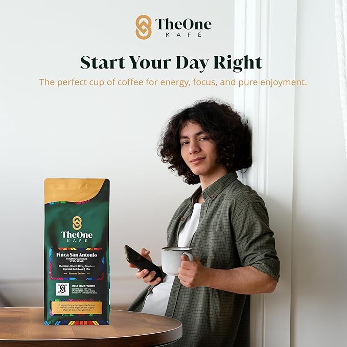 TheOne Kafé Guatemala Dark Roast Ground Coffee ??Organic, Single Origin, Premium Specialty Coffee and Ethically Sourced ??Fresh Roasted for Espresso, Drip, Pour Over ??12 oz (Pack of 2)
