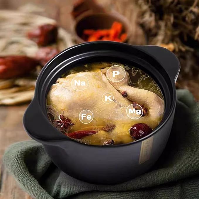 3.2 Quart Ceramic Casserole,with Lid Ceramic Pot,Heat-Resistant Round Stew Soup Pot for cook bibimbap, soup, rice, stew, casserole (Blue3.2QT)