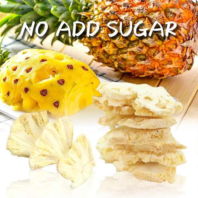 ONETANG Freeze-Dried Fruit Pineapple Chips, 10 Pack Single-Serve Pack, Non GMO, Kosher, No Add Sugar, Gluten free, Vegan, Holiday Gifts, Healthy Snack 0.35 Ounce