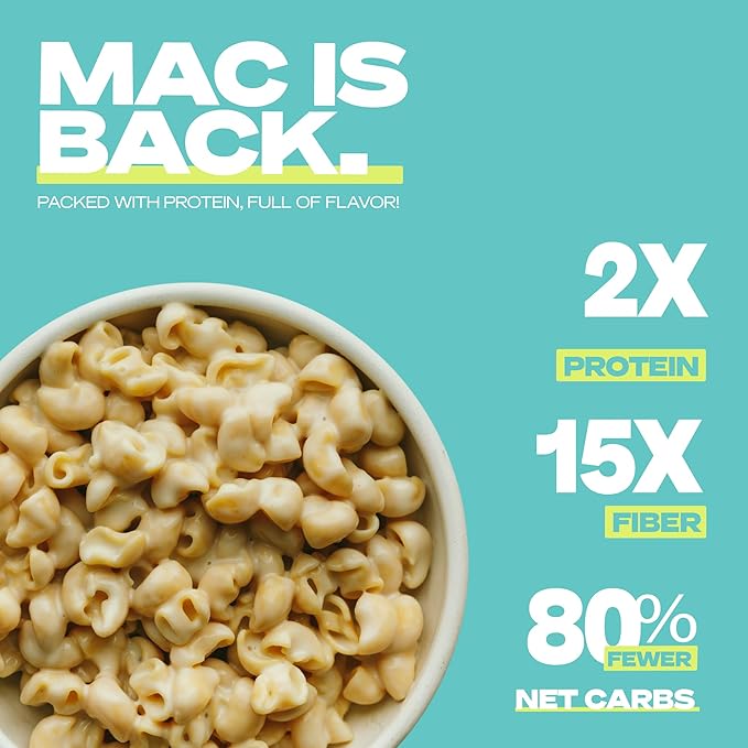 Kaizen High Protein White Cheddar Mac & Cheese - Low Carb, Keto Friendly, High Fiber, Gluten-Free, Non-GMO - 6.4 Ounces (Pack of 3)
