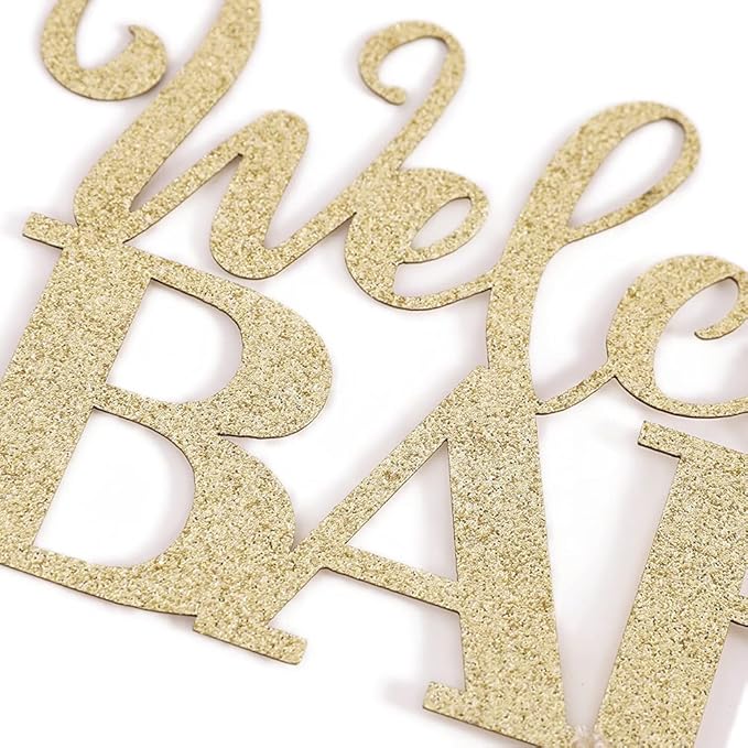 Welcome Baby Shower Cake Topper - Golden Glittering, New Baby, Welcome Baby Topper, Shower Topper竊똣reshmen Take Pictures to Decorate and Smash the Cake