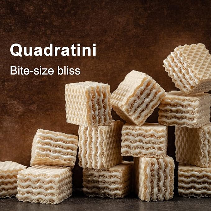 Loacker Quadratini Lemon Wafer Cookies LARGE - 30% Less Sugar - Premium Crispy Bite Size Wafers - NON-GMO - LARGE Pack of 6
