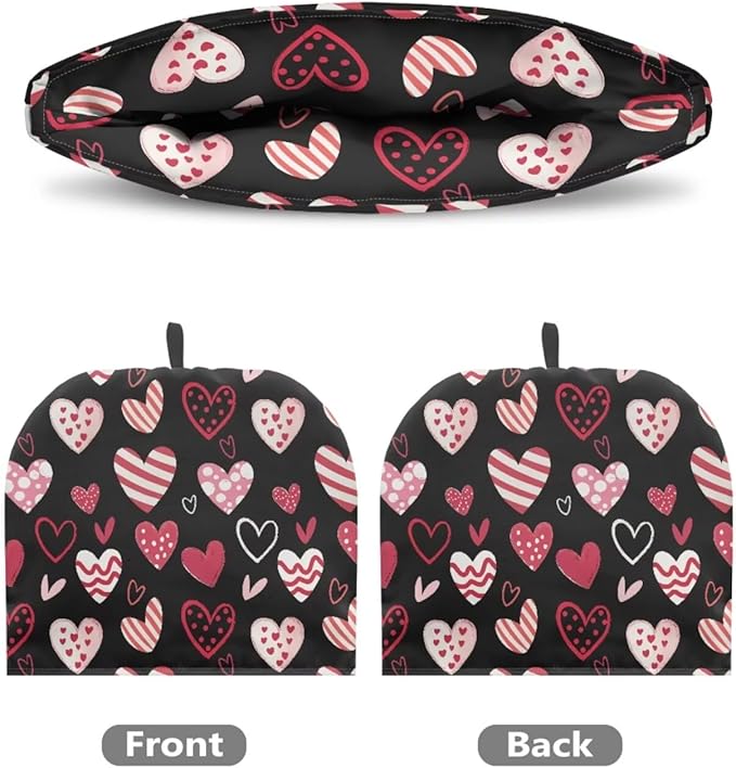 Valentine's Day Heart Roses Tea Cosy Kitchen Home Decorative Tea Pot Dust Cover Thermal Insulation & Heat Preservation Tea Cozies for Home Kitchen Valentine's Decor & Gift