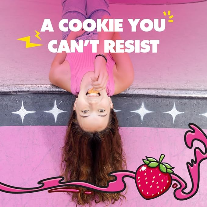 Chiky Strawberry Fudge Cookies, Crunchy & Sweet, Smooth Cream Center, Crispy Texture That Melts In Every Bite, 16.9 ounces, 1 Box contains 3 Bags, each with 12 Individual Packs.