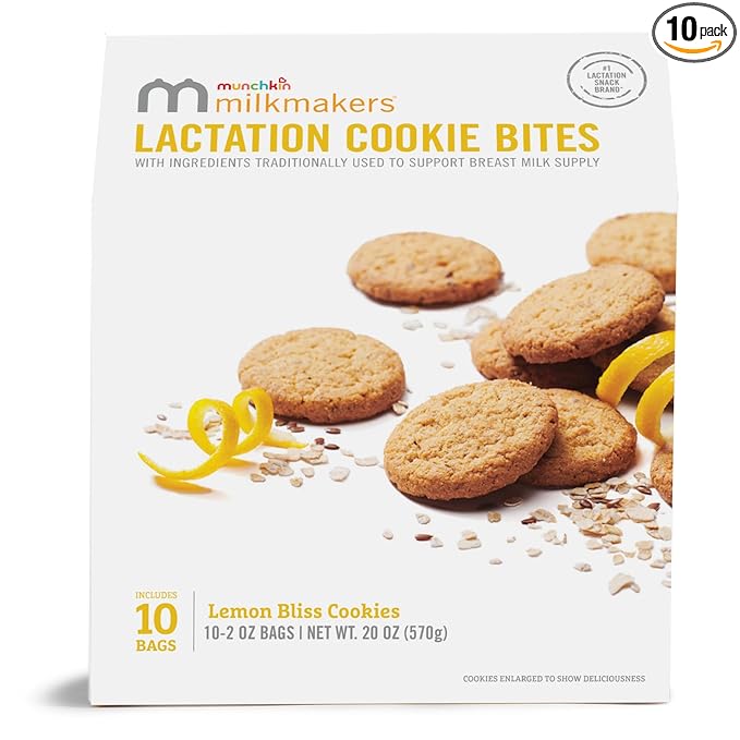 Munchkin Milkmakers Lactation Cookie Bites, Lemon Bliss, 10 Ct
