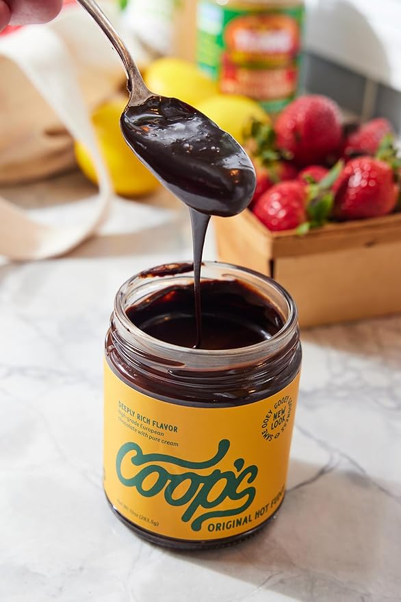 Coop's Original Hot Fudge: Gourmet, All Natural, Handcrafted, Gluten Free, Non-GMO, Chocolate Ice Cream Toppings, Sundae, Desserts, 10 Ounce