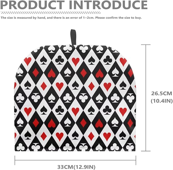 Poker Suit Print Large Tea Cozy for Teapot Extra Thick Tea Pot Cover Home Kitchen Decoration Insulated Teapot Cozy Dust Kitchen Accessories for Home Daily