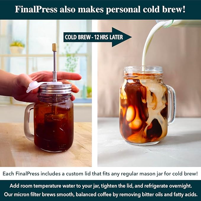 Original Coffee & Tea Maker ??Portable Stainless Steel Micro French Press ??Patented 3-in-1 Technology for Hot, Iced & Cold Brew ??Perfect for Home, Camping & Travel (UPGRADED V2)