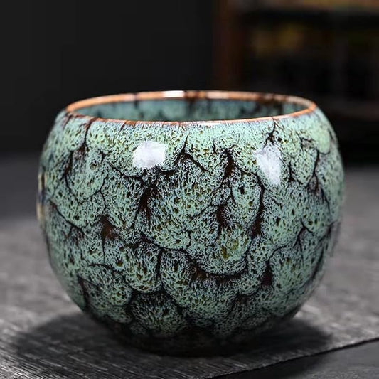 MQjzsh Chinese Japanese Traditional Ceramic Tea Cups, Mini Ceramic Kung Fu Tea Cups, Mate Cup Set, Tea, Espresso, 4-Piece Set for Home, Outdoor and Office