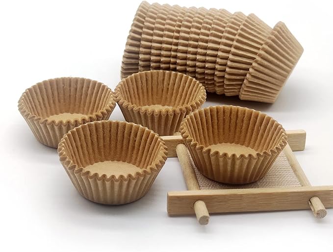 Greaseproof Mini Cupcake Liners, Premium Paper Baking Cups for Party Celebration,(Natural, 300-count)