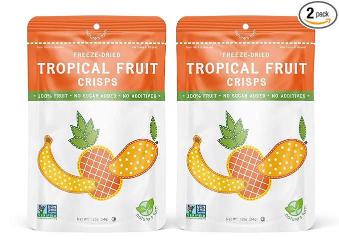 Nature???Turn Freeze-Dried Fruit Snacks, Tropical Fruit Crisps, Pack of 2 (1.2 oz Each)