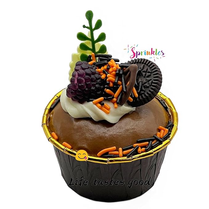 SE Si&Moos Black and Orange Sprinkles Edible Black and Orange Jimmies Soft Jimmy Sprinkles Halloween Cake Decorations Christmas Cookie Decorations for Cake Decorating,Ice Cream Toppings & Baking 2.75 OZ