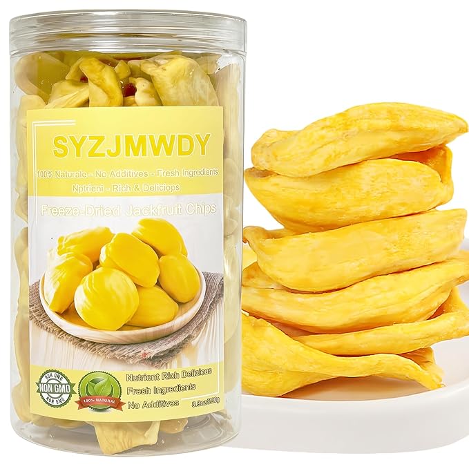 Premium Freeze-Dried Jackfruit Chips 8.8oz (250g) - Crunchy Tropical Snack, No Sugar Added | Rich in Vitamin C & E | Snack for All Ages