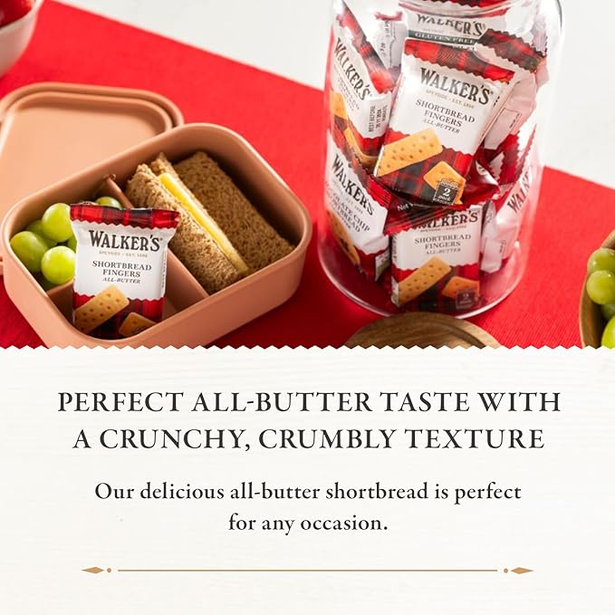 Walker's Shortbread Fingers, All-Butter Shortbread Cookies, 1 Oz Snack Packs (Pack of 150)