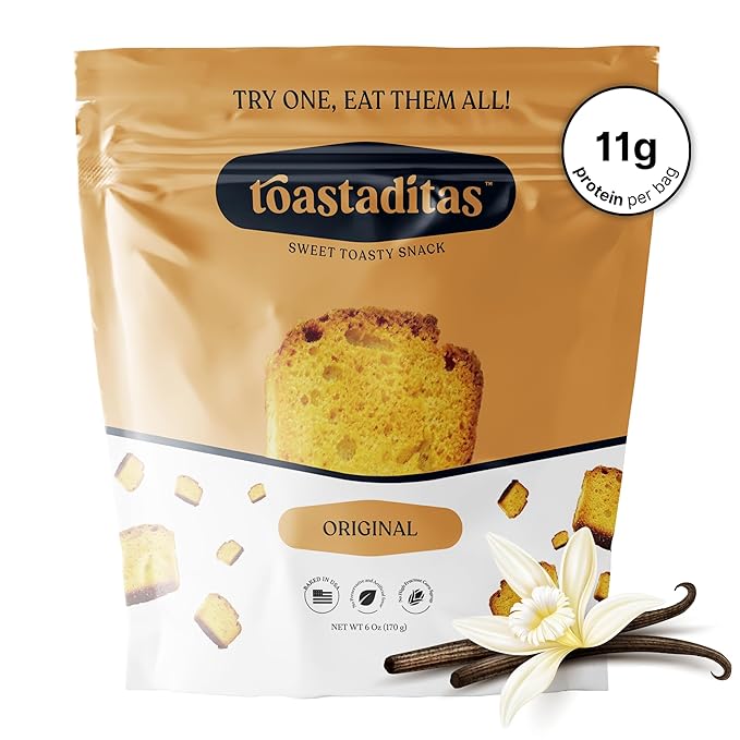 Toastaditas Original Biscotti Cookies, Baked Twice, No Artificial Flavors - Sweet and Toasty Italian Cookies - Ideal for Coffee or Tea pairing - 6oz pack - Snacks for kids and adults (6 oz Pack, Original)