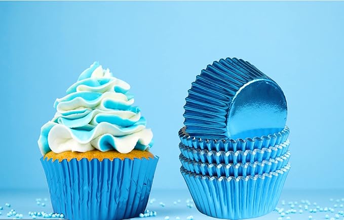 Blue-Foil Cupcake-Liners Paper-Baking-Cupcake,for different Parties, Weddings,Standard Sized(pack of 100ç«???,<div>