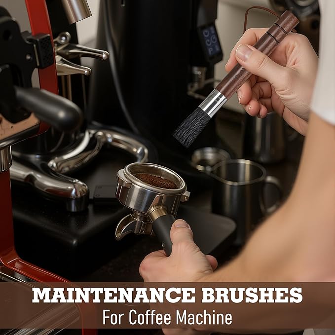 Takavu Coffee Grinder Cleaning Kit ??5pcs Boar Bristle Grinder Brush, Detail Scrub Brush, Steam Wand Brushes & Microfiber Towel for Espresso Machine Coffee Maker Pour Over