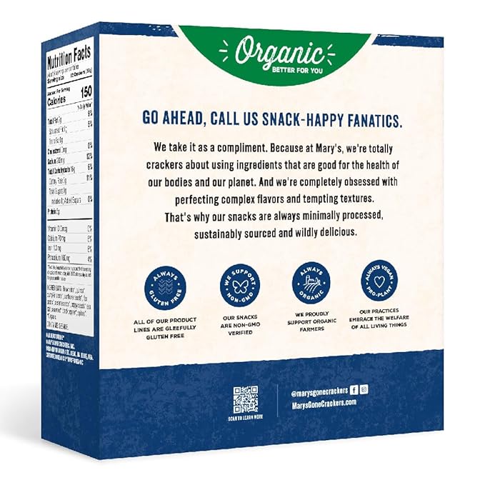 Mary's Gone Crackers Super Seed Classic Crackers, Vegan Friendly, Kosher, USDA Certified Organic, Gluten Free & Non-GMO, 4 Ounce (Pack of 6)
