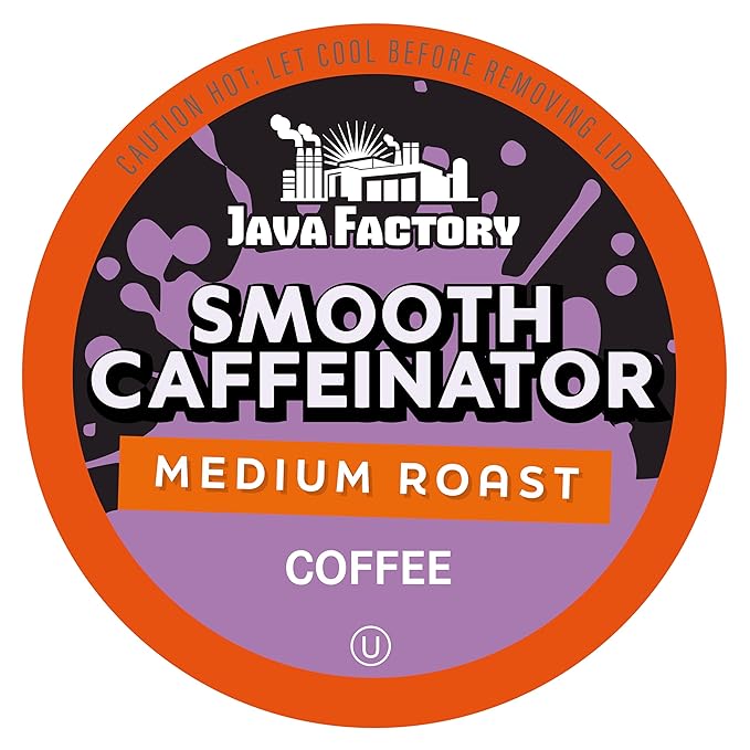 Java Factory Medium Roast Coffee Pods Compatible with K Cup Brewers Including 2.0, Smooth Caffeinator, 80 Count