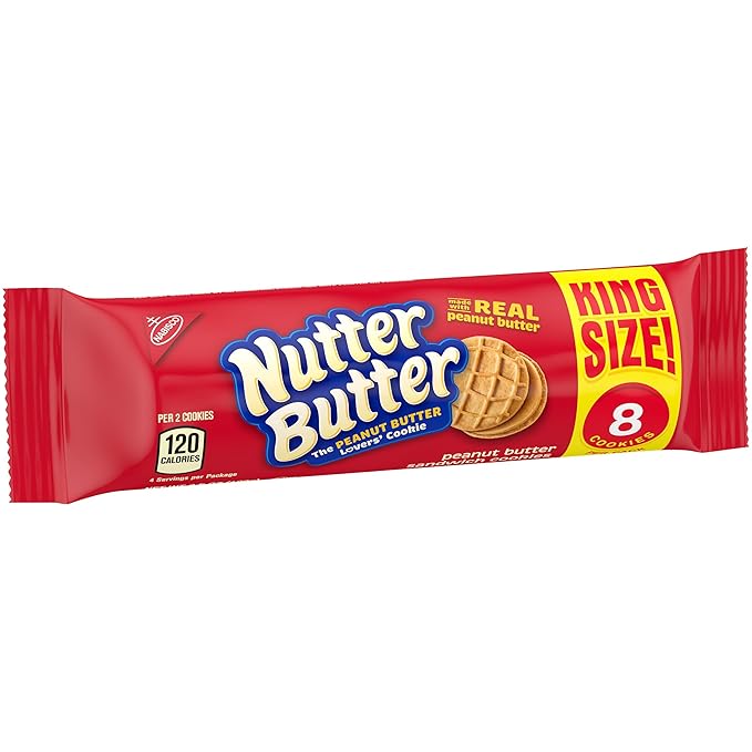 Nutter Butter Peanut Butter Sandwich Cookies, King Size, 3.5 oz