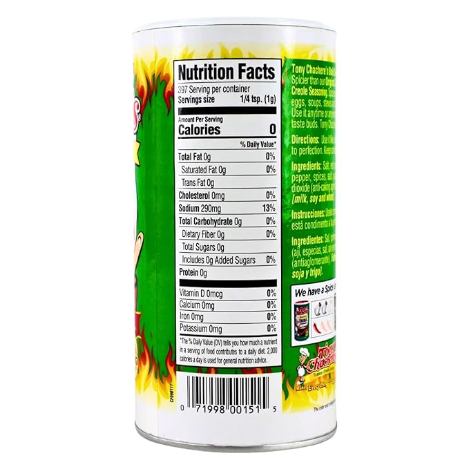 Tony Chachere's Creole and Cajun Seasoning Canisters (2 Pack + Packet) (2 Pack, Bold with NS)