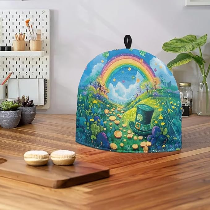 Hudotybom St. Patrick's Day Rainbow Tea Cozy for Teapot - Insulated Teapot Cover Keeps Tea Warm - Machine Washable Coffee Pot Cloth - St. Patrick's Day Decoration