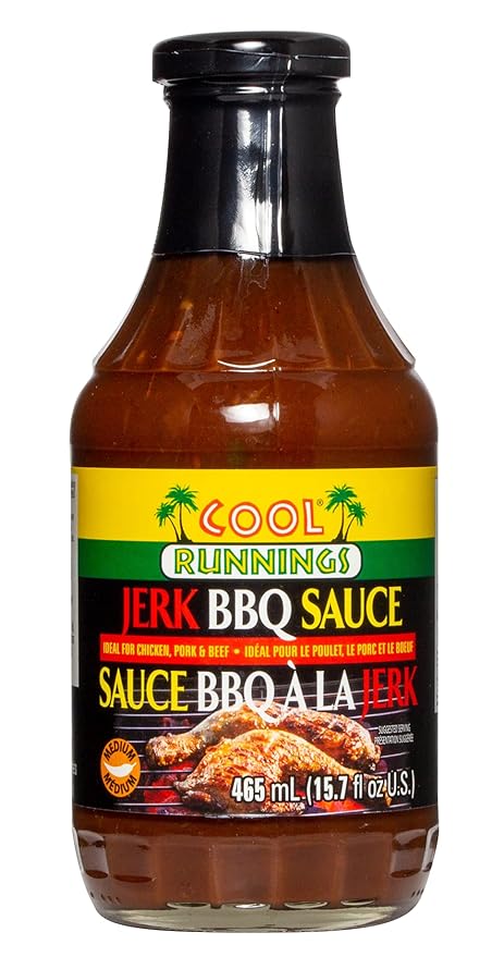 Cool Runnings Jerk BBQ Sauce 465ml - Bold and Smoky Jamaican-Style Barbecue Sauce for Grilling, Marinating, Dipping and Oven-Baked Dishes
