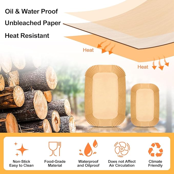 150Pcs Air Fryer Liners Disposable for Ninja Foodi DZ071 7-QT/11-QT/Instant 9 QT DualZone FlexBasket Air Fryer, 100Pcs Small Airfryer Liners For DualZone FlexBasket & 50Pcs Large Paper for Megazone