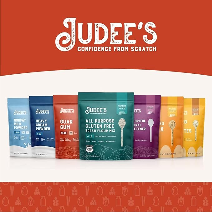 Judee's Quinoa Flour 2 lb - Made In USA, Non-GMO, Vegan - Great for Making Pancakes, Muffins, Pie Crusts, Quiches, and Breads - Made in a Dedicated Gluten-Free Facility
