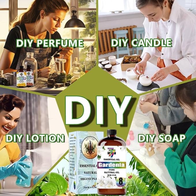Gardenia Essential Oil (8 oz / 240 ml) ??Gardenia Oils for diffusers, humidifiers, Home Baths, Cleaning Products, Yoga, DIY Soaps and DIY Scented Candles