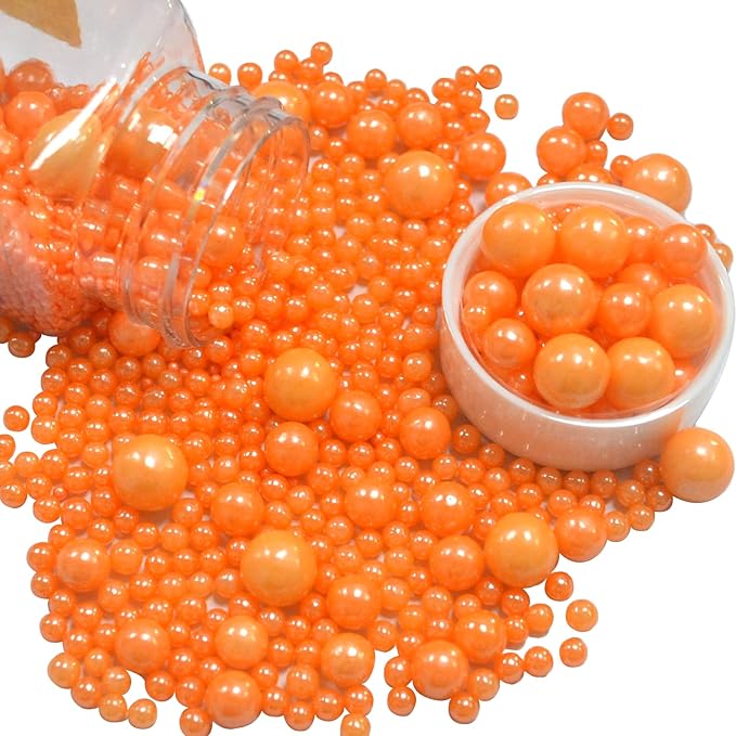 Orange Sprinkles Halloween Sprinkles for Cupcakes Edible Sugar Pearls Cookie Ice Cream Cake Topper Cupcake Decorations Wedding Halloween Christmas Supplies