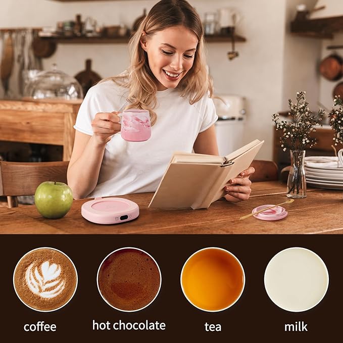 Coffee Mug Warmer & You are Awesome Mug Set, Electric Cup Warmer for Desk Office Home, Beverage Warmer with 3 Temperature Setting, 8-Hours Auto Shut Off, Best Birthday Present Ideas for Women