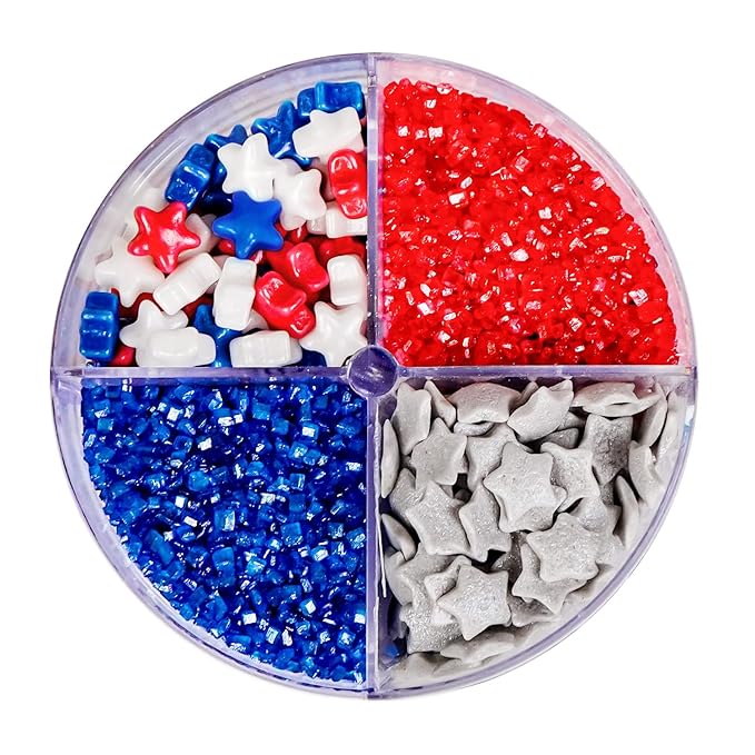 Patriotic Sprinkles, 4th of July, Red White Blue Sprinkles for Cake Decorating, 110g/3.88oz, Cupcake Decoration, Ice Cream Toppings