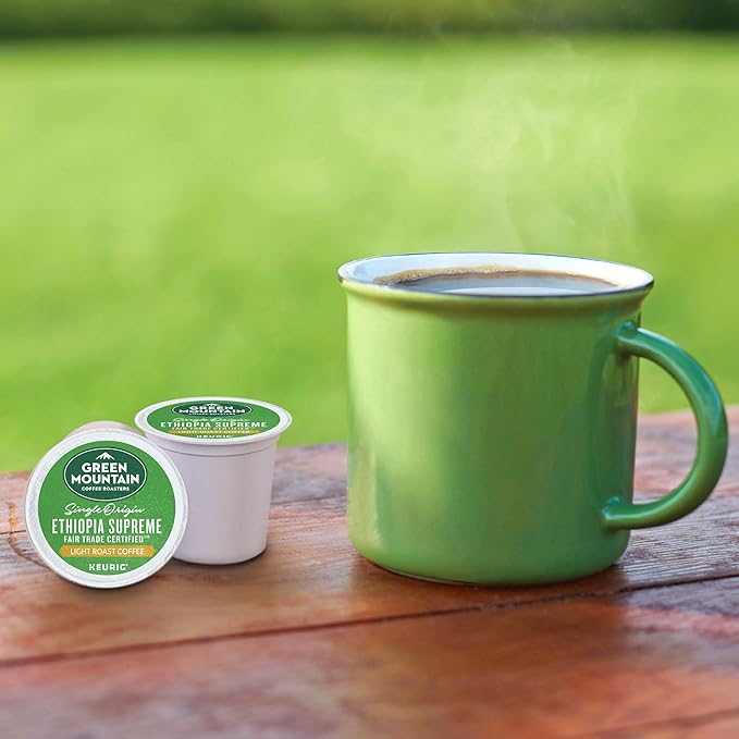 Green Mountain Coffee Ethiopia Supreme Keurig Single-Serve K Cup Pods, Light Roast Coffee, Ethiopia Supreme, 72 Count