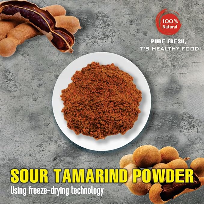 SOUR TAMARIND POWDER 1.76 Oz (50g) VIETFARMFOOD: Freeze-dried spices extract pure natural flavor. Convenient packaging, long-term preservation. Used for cooking, baking, salads, soups, sauces.
