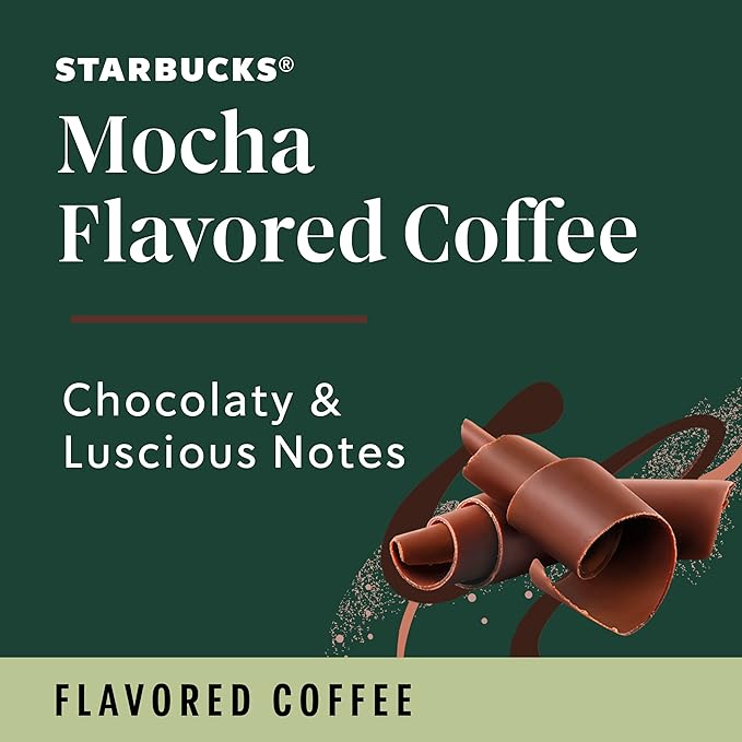 Starbucks Ground Coffee, Mocha Flavored Coffee, Naturally Flavored, 100% Arabica, 6 bags (11 oz each)