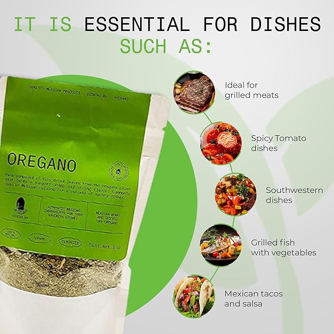 Quintal MX Mexican Natural Oregano Leaves (2 Oz) - Dried Oregano Leaves for Mexican Cuisine & Spices - Mexican seasoning Oregano Dried Leaves - Fresh and Fragrant - Rich Flavored for Mexican Recipe