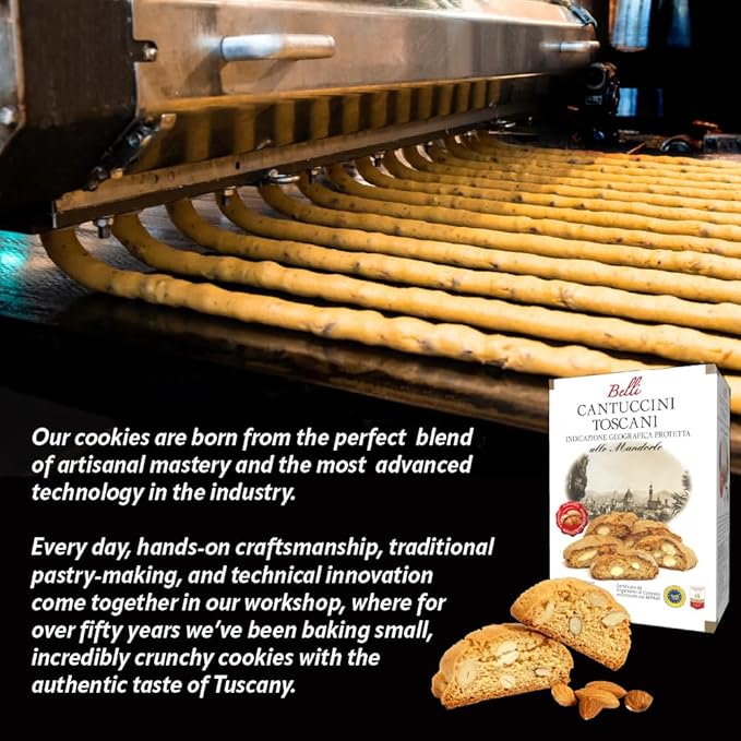 Italian Almond Biscotti | Made in Tuscany, Italy | Belli Traditional Semi Soft Biscuits