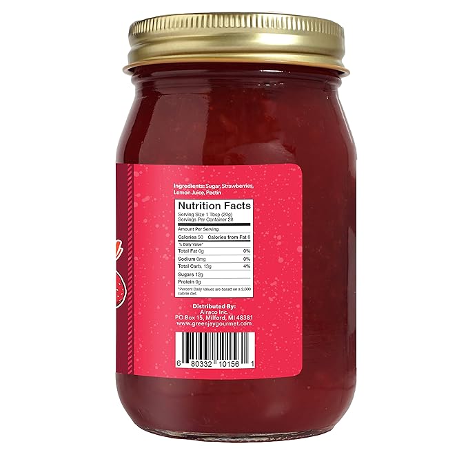 Green Jay Gourmet Classic Jam Collection - Cherry, Blackberry, & Strawberry Jam - All-Natural Fruit Jam Bundle - Vegan, Gluten-free Jam - No Preservatives or Corn Syrup - Made in USA - 3 x 20 Ounces