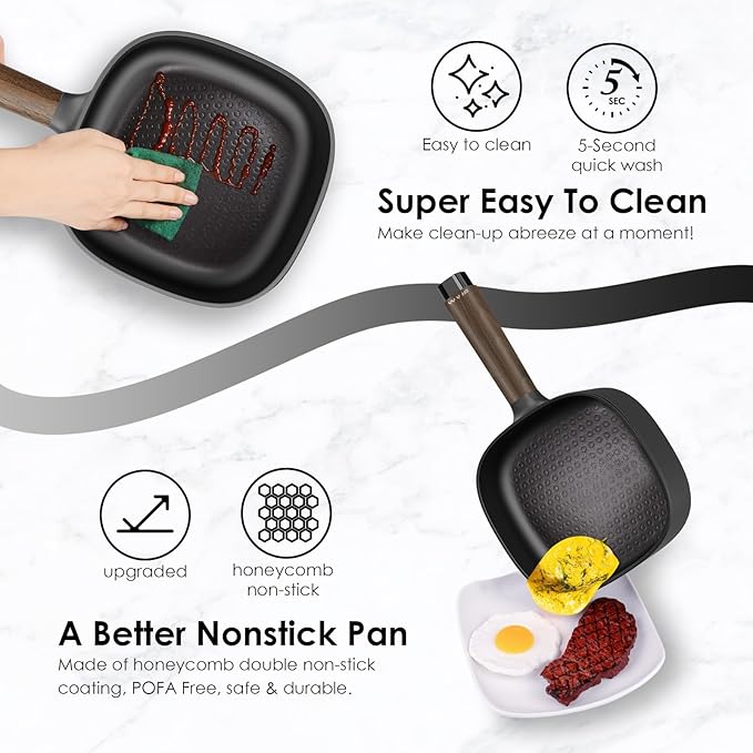 2L Hot Pot Electric with Steamer, Portable Electric Pot with Upgrade Honeycomb Nonstick Coating for Dorm, Office, Travel, Multi Cooker Pot for Ramen, Soup, Oatmeal (Tongs Included)