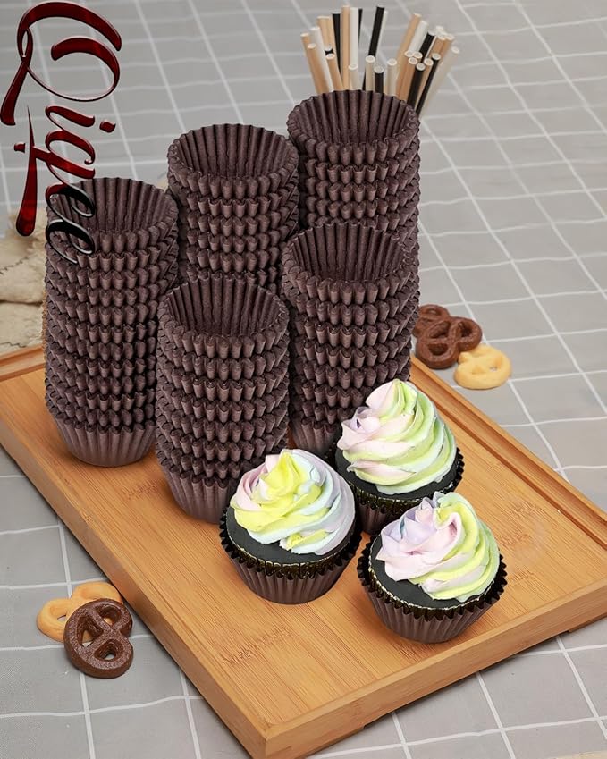qiqee 600 Count Mini Cupcake Liners Coffee Muffin Liners Food Grade Baking Cups Paper No Smells竊늆mall Sizeç«?"<div>