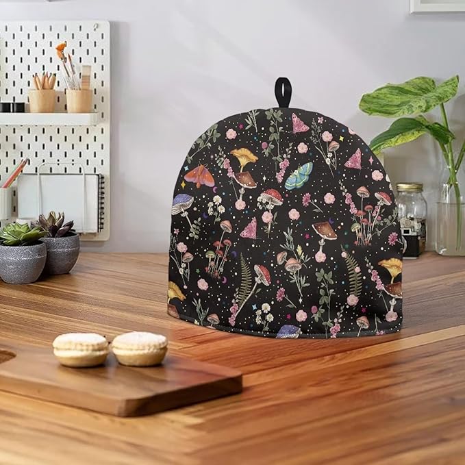 Mushroom Teapot Cozy Butterfly Tea Cozy for Teapot Insulated Tea Cozies Tea Pot Cover Dust Home Kitchen Decorative Teapot Protector for Women