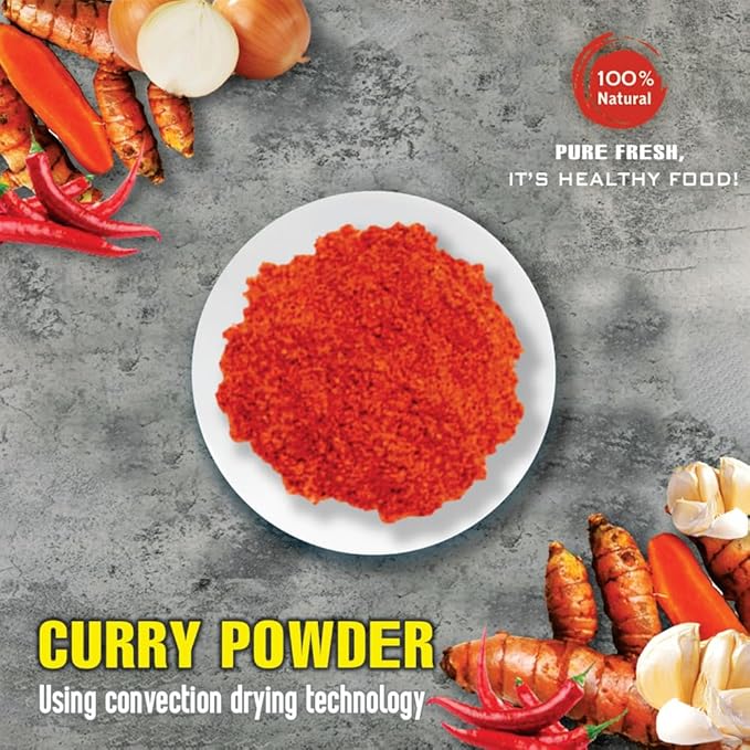CURRY POWDER 5.29 Oz (150g) VIETFARMFOOD: Convection dried spices extract pure natural flavor. Convenient packaging, long-term preservation. Used for cooking, baking, salad, soup, sauce.