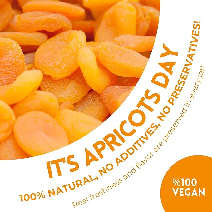 HASANZADE Organic Dried Apricots Healthy Snacks for Adults and Kids Vegan Gluten Free Dried Fruit Snacks (17,1 Oz)