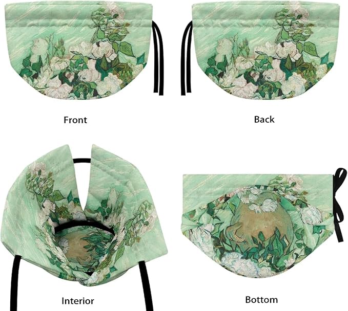 Van Gogh White Rose Teapot Cozy Tea Pot Dust Cover Teapot Insulation Cover Decorative Teapot Cover Kettle Protective Kitchen Accessory for Hotel Restaurant Tea Party