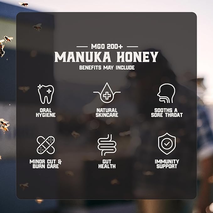 Gold Fern Honey - Raw New Zealand Manuka Honey | 8.8oz MGO 200+ | Pure, Natural, Unpasteurized, and Unfiltered Superfood Honey, Traceable from Hive to Hand.